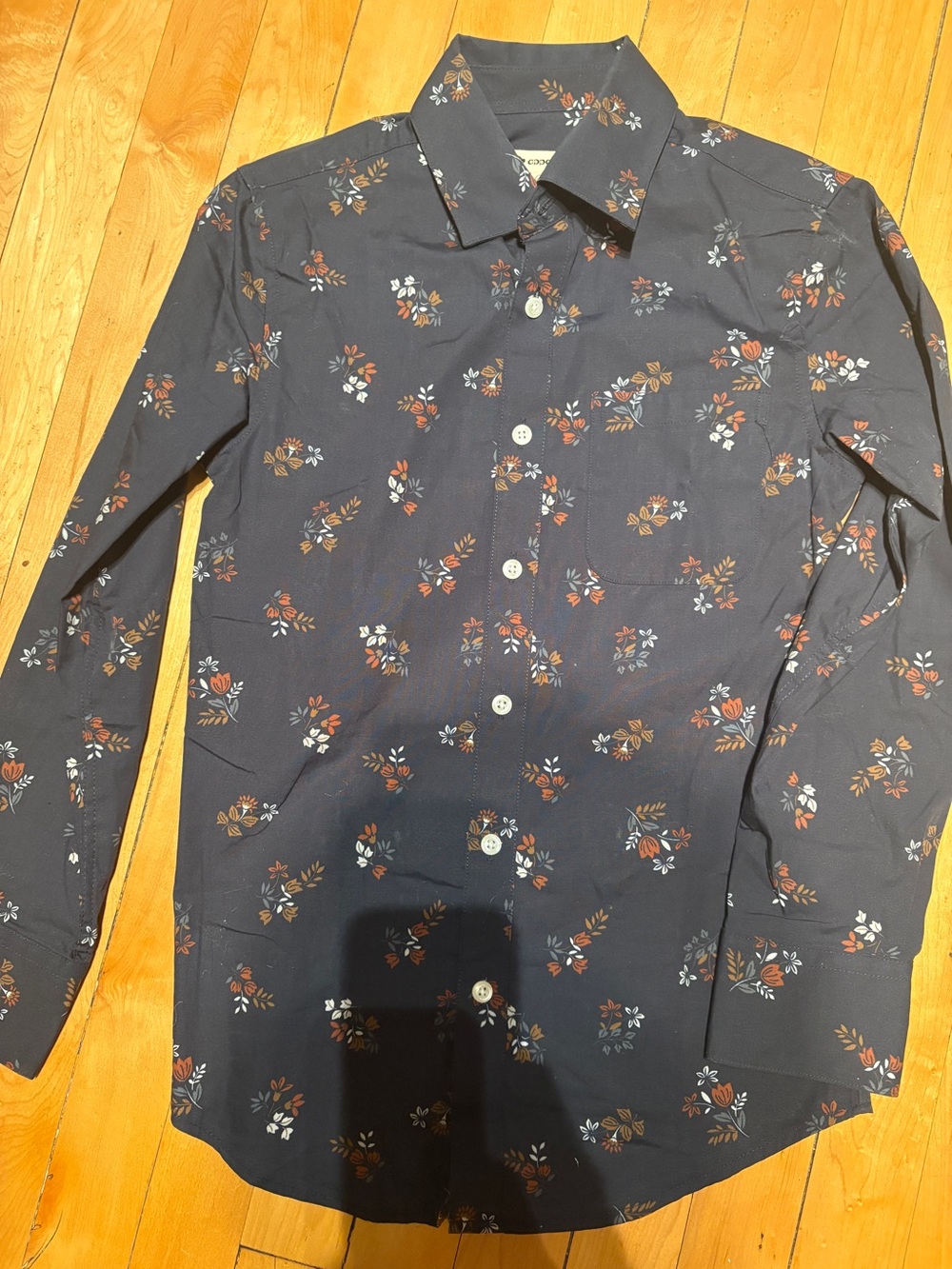 Boys size 12, Appaman brand, Navy Floral Button-Up Shirt never worn